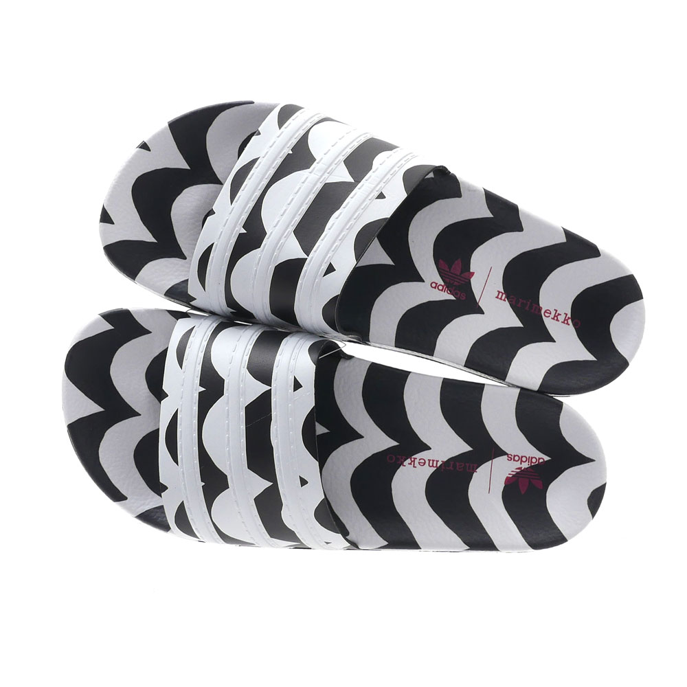 [期間限定!!店長気まぐれセール!!] 新品 マリメッコ Marimekko x アディダス adidas ADILETTE W サンダル CBLACK/FTWWHT/TEREMA レディース