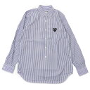 100％本物保証 新品 プレイ コムデギャルソン PLAY COMME des GARCONS MENS BLACK HEART STRIPE L/S SHIRT 長袖シャツ BLUE ブルー 青 メンズ 新作