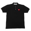 100％本物保証 新品 プレイ コムデギャルソン PLAY COMME des GARCONS MENS RED HEART POLO SHIRT ポロシャツ BLACKxRED メンズ 新作