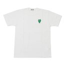 100{ۏ Vi vC RfM\ PLAY COMME des GARCONS GREEN HEART ONE POINT TEE TVc WHITE zCg  Y