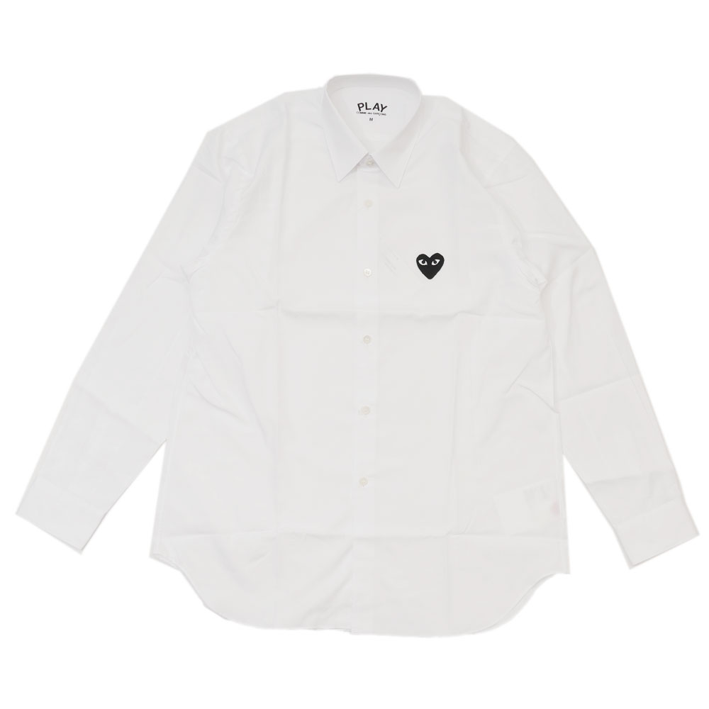 100{ۏ Vi vC RfM\ PLAY COMME des GARCONS Black Heart L/S Shirt Vc WHITE zCg  Y