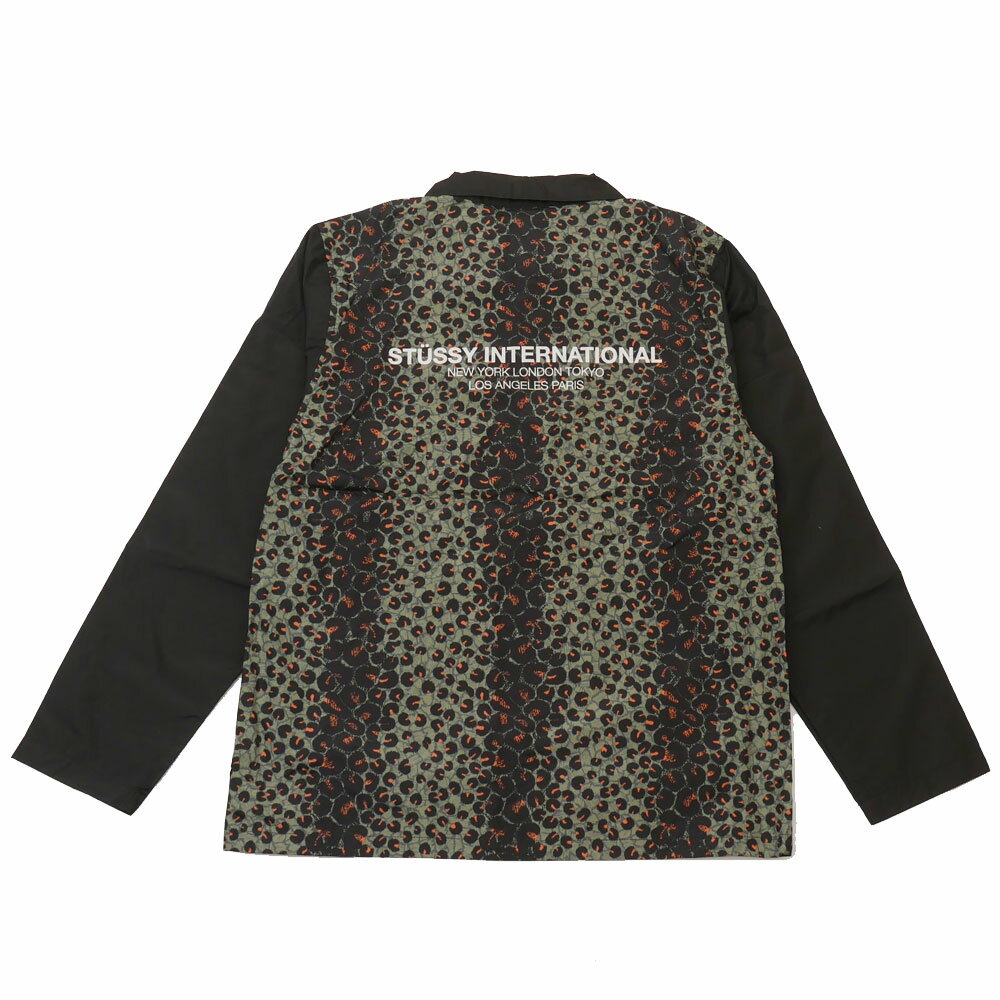 ステューシー ジャケット メンズ 100％本物保証 新品 ステューシー STUSSY Leopard Panel Jacket レオパード パネル ジャケット BLACK ブラック メンズ