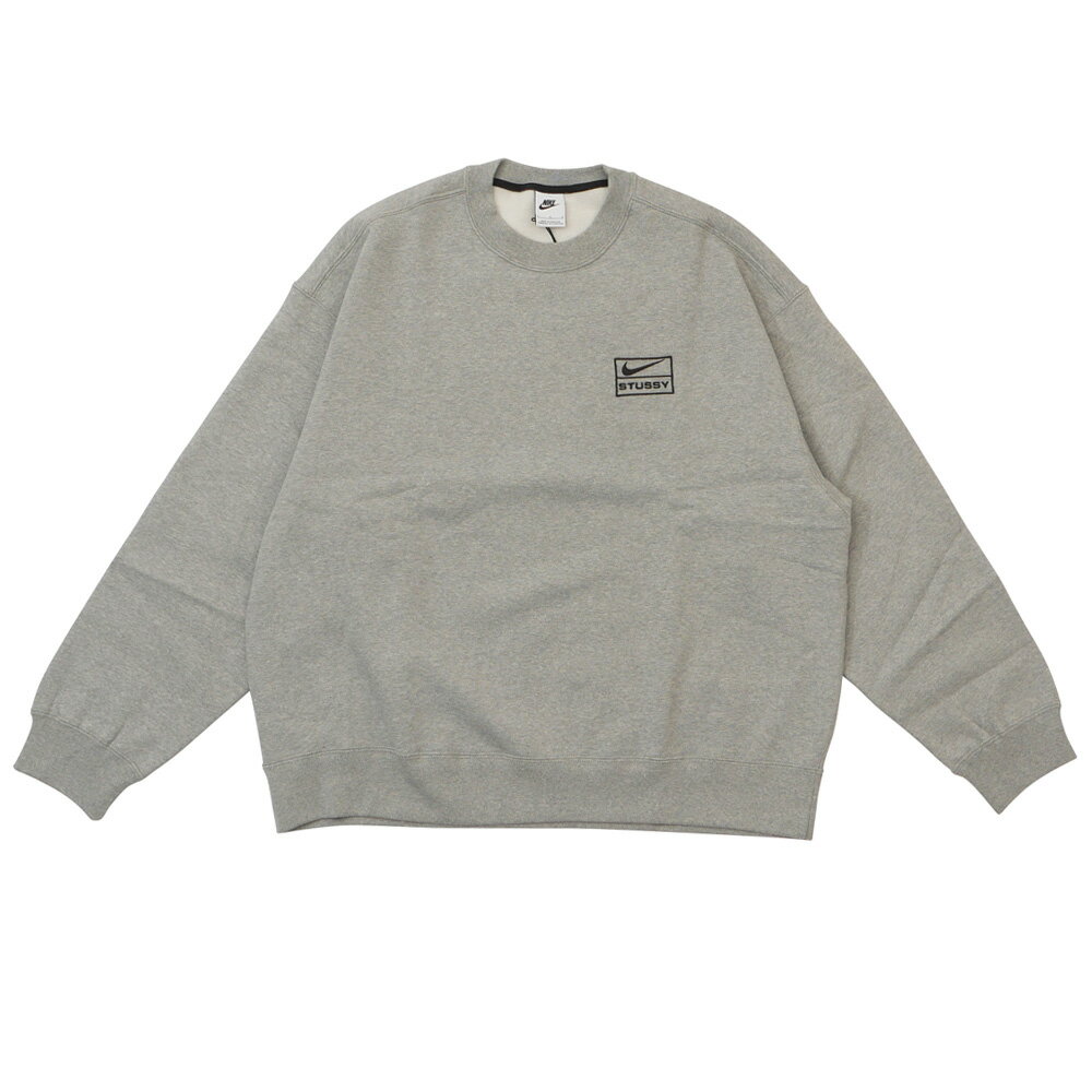 100％本物保証 新品 ステューシー STUSSY x ナイキ NIKE Crew Sweat クルースウェット GRAY グレー DO9337-063 メンズ