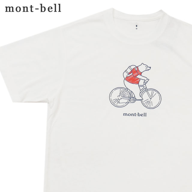 100％本物保証 新品 モンベル mont-bell Wickron Cycling Bear Tee ウイックロン サイクリングベア Tシャツ WHITE ホワイト 白 1114350 メンズ アウトドア キャンプ 山登り ハイキング 新作のサムネイル