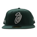 100％本物保証 新品 ステューシー STUSSY CURLY S 59FIFTY NEW ERA CAP Sロゴ ニューエラ キャップ FOREST GREEN フォレストグリーン メンズ