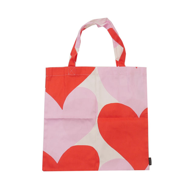 100％本物保証 新品 マリメッコ Marimekko Sydamet シュダメット ファブリックバッグ トートバッグ WHITE/TOMATO RED/LIGHT PINK メンズ レディース