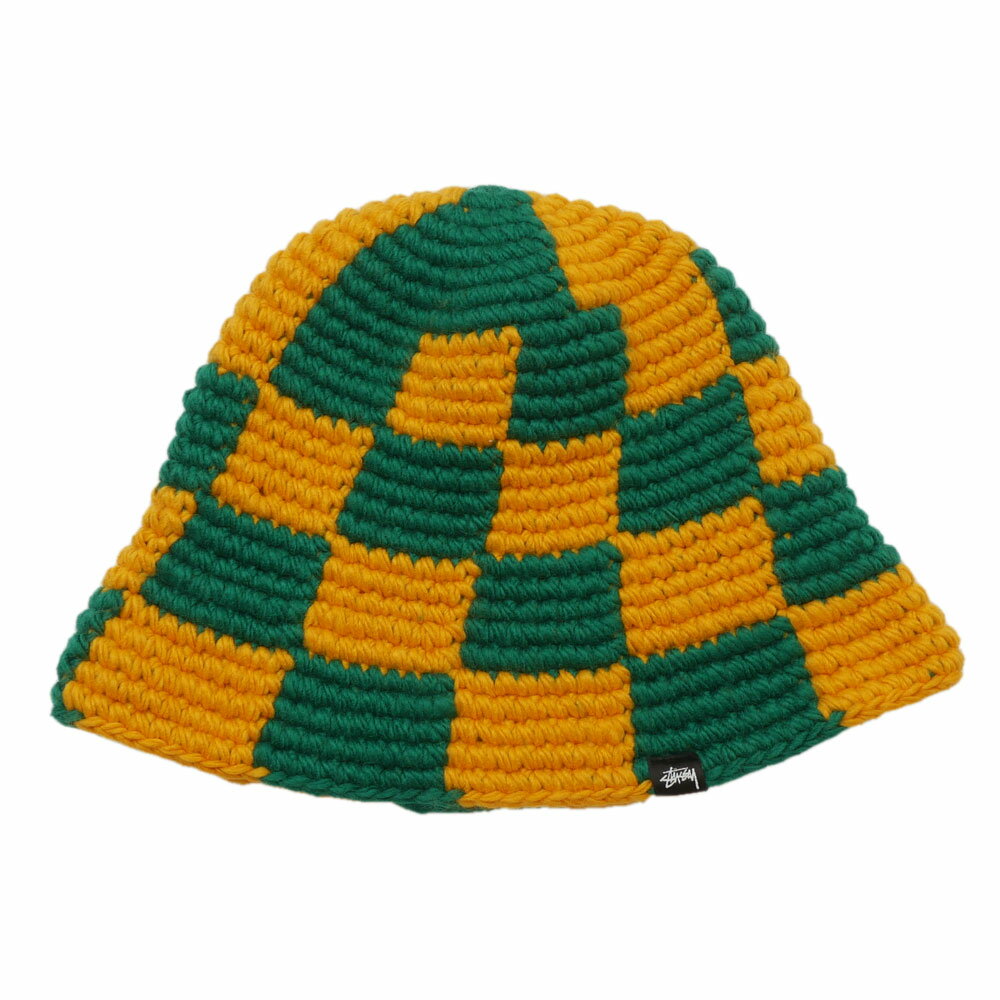 100％本物保証 新品 ステューシー STUSSY CHECKER KNIT BUCKET HAT バケット ハット EVERGREEN メンズ 新作