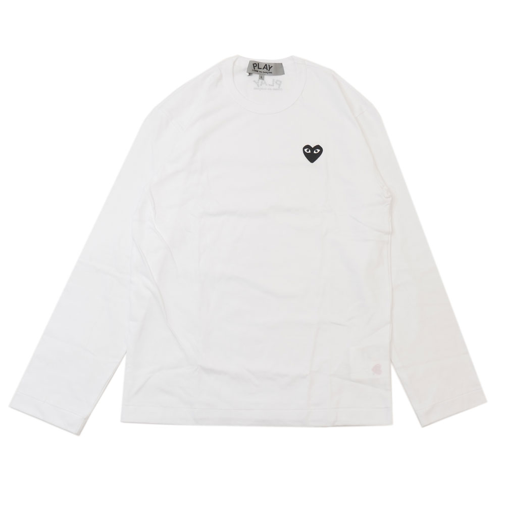 100％本物保証 新品 プレイ コムデギャルソン PLAY COMME des GARCONS 青山限定 MENS BLACK HEART ONE POINT L/S TEE 長袖Tシャツ メンズ T072 長袖 ロンT ロンティー ワッペン ハート ロゴ クルーネック カットソー TOPS