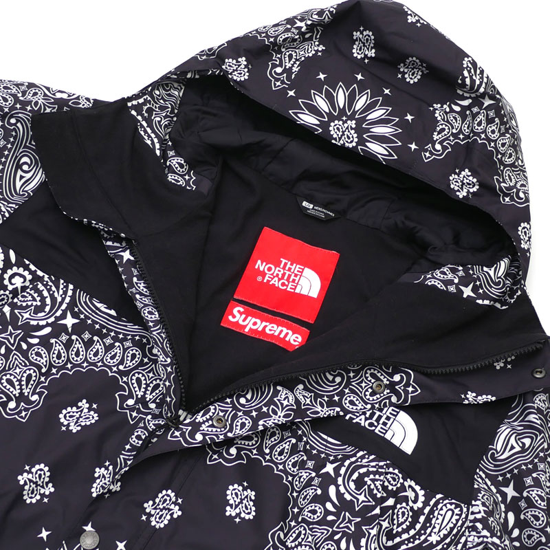 期間限定SUPREMEポイント5倍！シュプリーム Supreme x ザ・ノースフェイス THE NORTH FACE 14FW Bandana Mountain Parka Jacket バンダナ ペイズリー BLACK メンズ Lサイズ 2014FW 130002921 (OUTER)