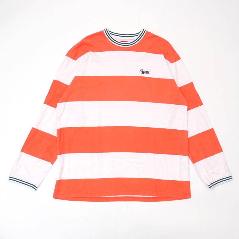 100{ۏ Vv[ Supreme 19FW Printed Stripe L/S Top XgCv TVc ORANGE IW Y LTCY yÁz 2019FW 102001763 (TOPS)