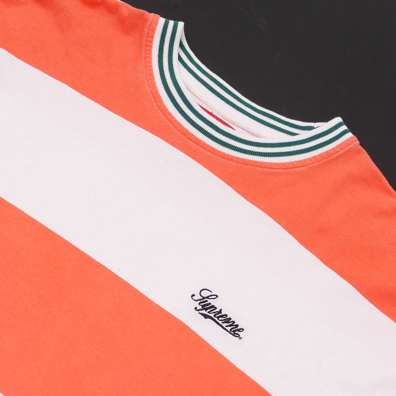100％本物保証 シュプリーム Supreme 19FW Printed Stripe L/S Top ストライプ 長袖Tシャツ ORANGE オレンジ メンズ Lサイズ 【中古】 2019FW 102001763 (TOPS)