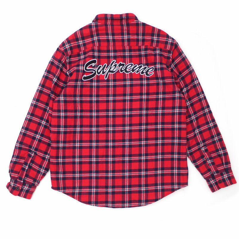 100{ۏ Vv[ Supreme 19FW Arc Logo Quilted Flannel Shirt tl Vc RED bh Y MTCY yÁz 2019FW 116003071 (TOPS)