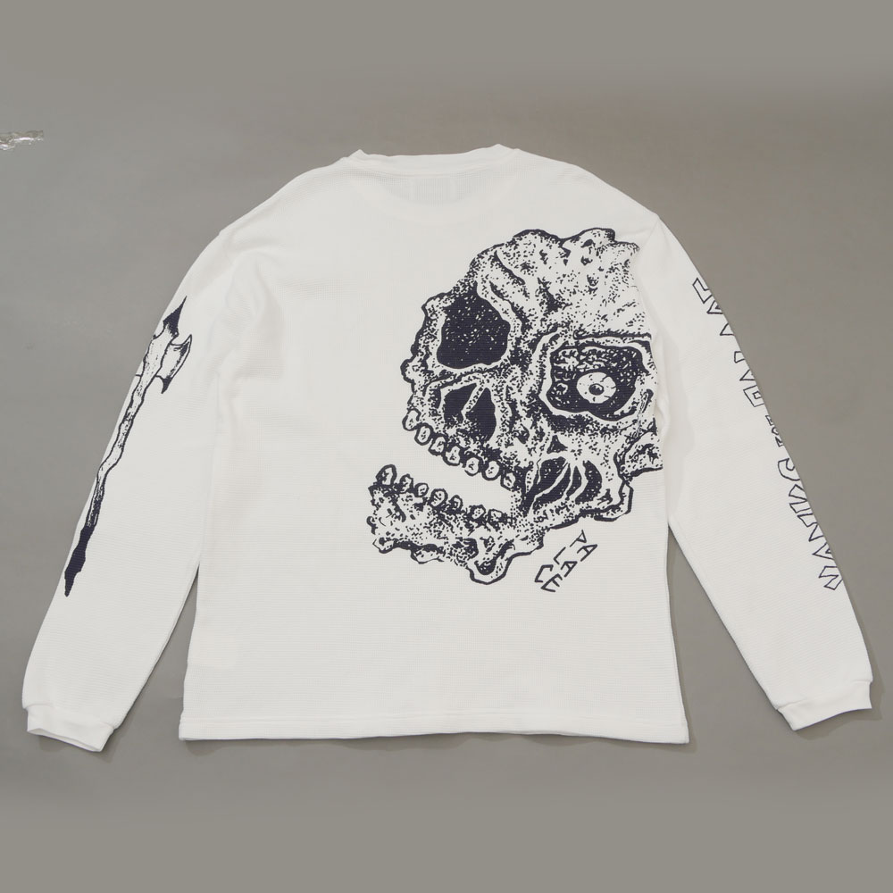 楽天FRESH STORE100％本物保証 パレス スケートボード Palace Skateboards Palace Lotties Thermal Skull Longsleeve サーマル 長袖Tシャツ カットソー WHITE メンズ Mサイズ 【中古】 （TOPS） FS01