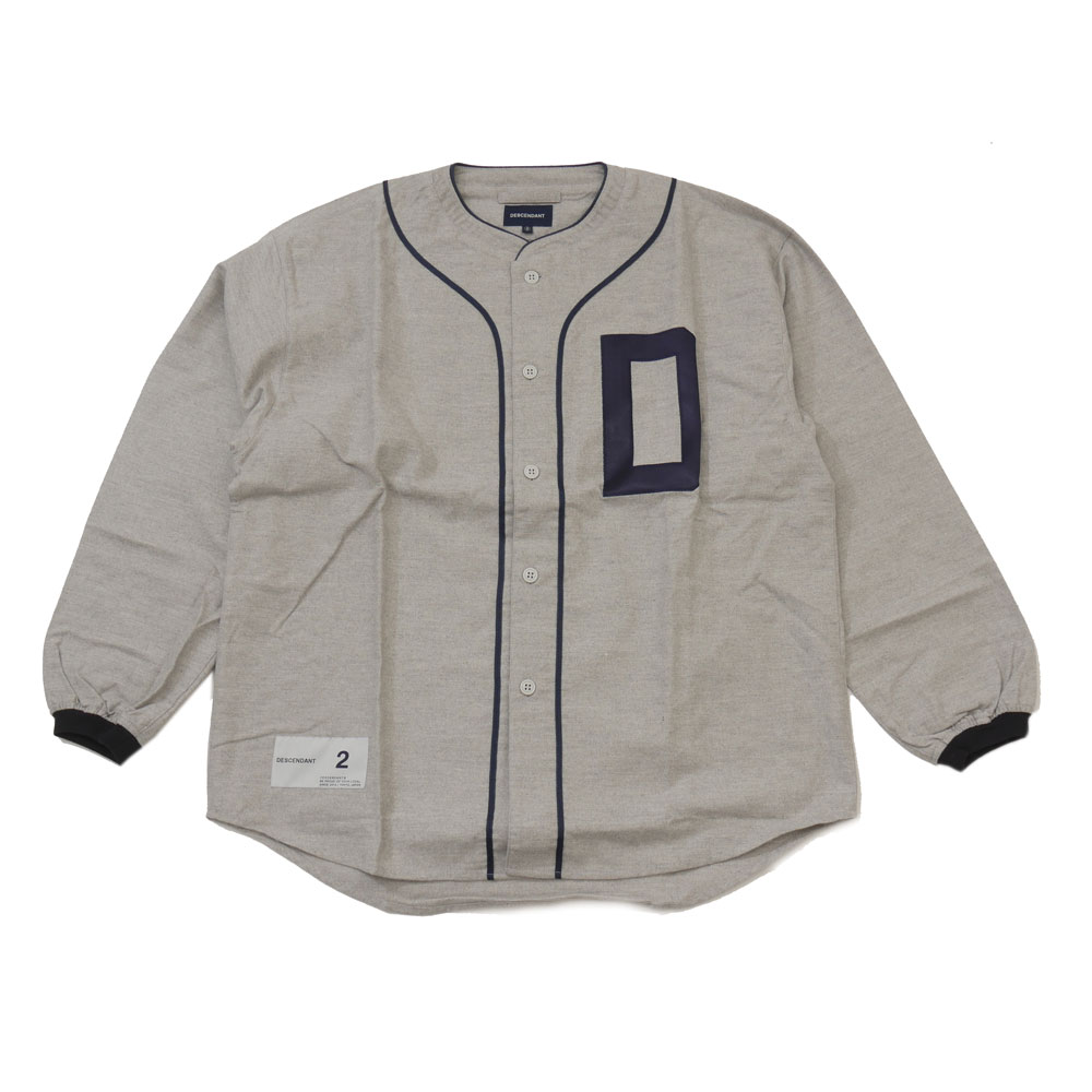 100{ۏ VÕi/gp fBZ_g DESCENDANT 22SS BLEEK BASEBALL SHIRT x[X{[Vc GRAY O[ Y TCY2 2022SS (TOPS)