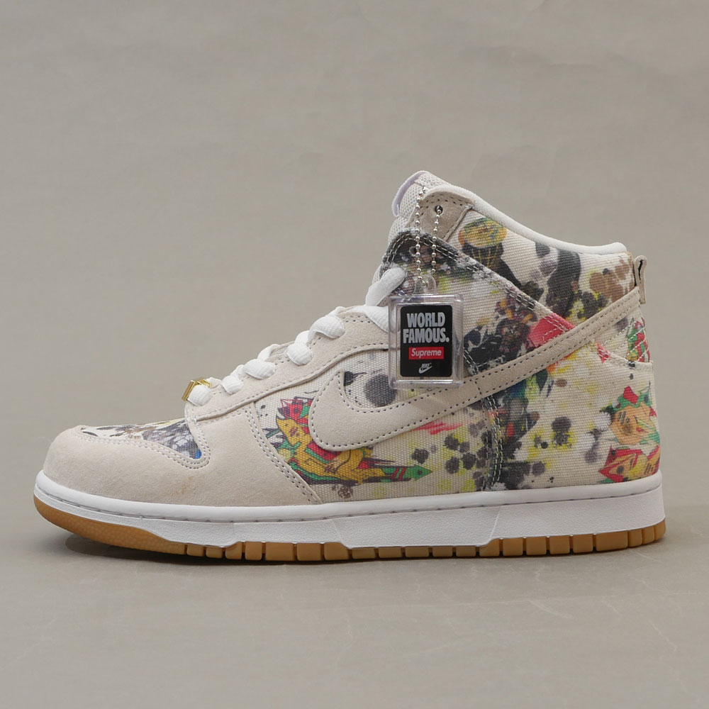 100％本物保証 新古品/未使用 ナイキ エスビー NIKE SB x シュプリーム SUPREME DUNK HIGH OG QS ダンク ハイ メンズ FD8779-100 Rammellzee ラメルジー (フットウェア)