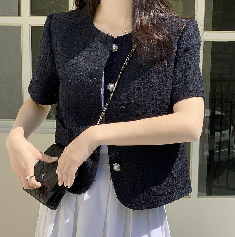 Rakuten - [自社製作] ノカラツイード半袖ジャケット半袖半袖ジャケット ツイードジャケット レディースジャケット レディースジャケット スプリングジャケット 披露宴スタイル パーティースタイル デイリージャケットおしゃれジャケット