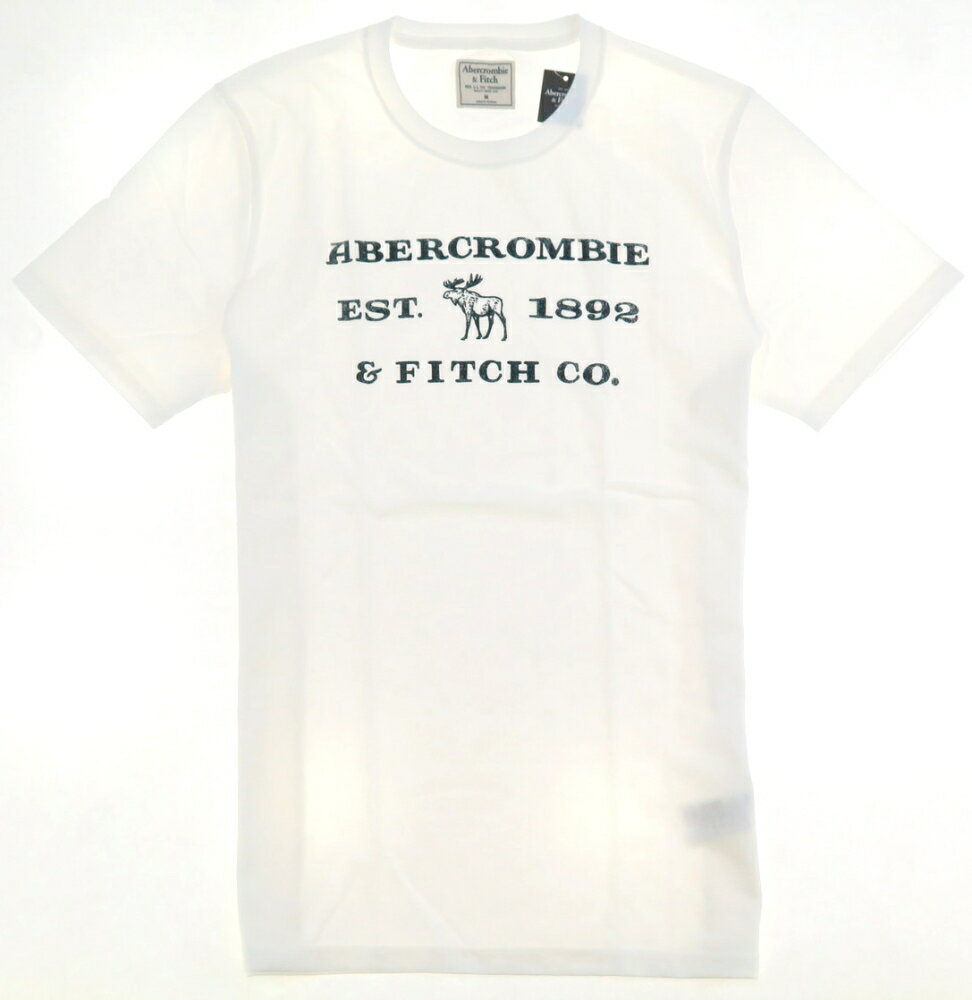 アバクロ Abercrombie & Fitch ビンテージ加工 プリントロゴ Tシャツ 318 白