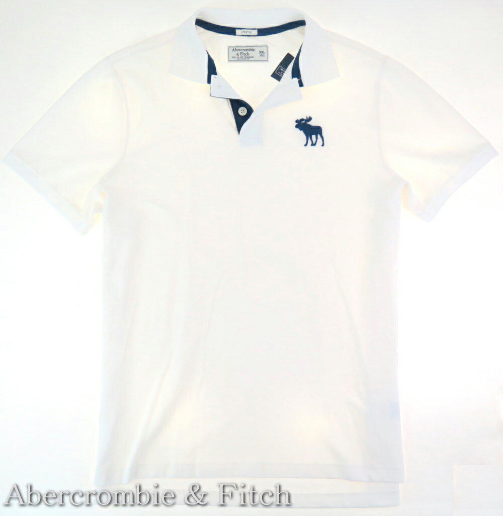 Abercrombie & Fitch アバクロ 鹿の子 ムース icon POLO アイコン ポロシャツ 338 白