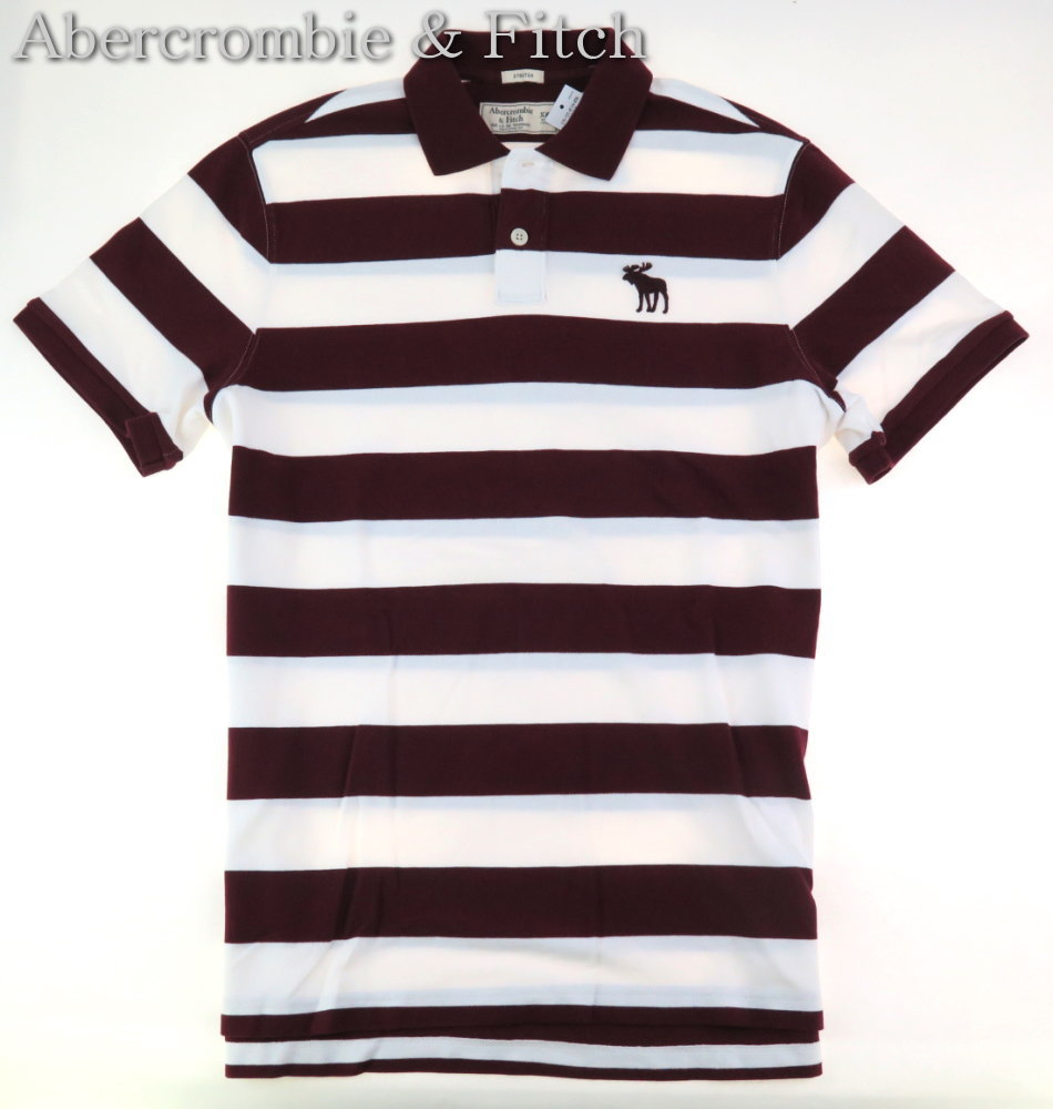 Abercrombie & Fitch アバクロ ビッグ ムース icon POLO アイコン ボーダーポロシャツ 348 XXL