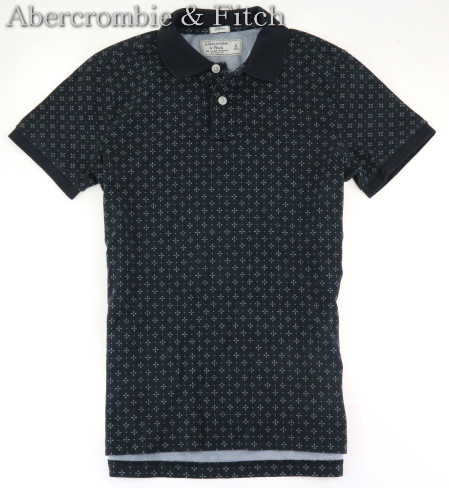 Abercrombie & Fitch アバクロ 柄 POLO 鹿の子 ポロシャツ 352