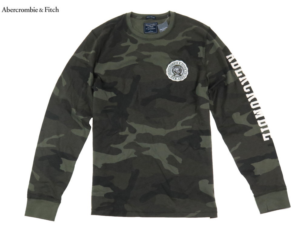 Abercrombie & Fitch アバクロ ボーイズ boys コットン ロンT 迷彩 374/ L
