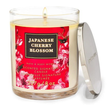 Rakuten - Bath&BodyWorks バスアンドボディワークス バス&ボディワークス シグネチャー1-wickキャンドル（8oz）：Japanese Cherry Blossom　（ジャパニーズチェリーブロッサム）228