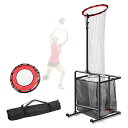 バレーボール 練習 ネット 屋外 屋内 ポータブル ビーチバレー 練習器具 セッター用 高さ210〜330cm5段階の高さ調整 6段階の角度調整 キャスター付き...