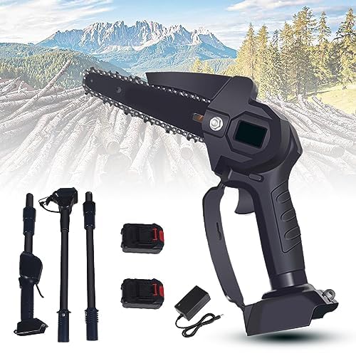 高枝切り電動チェーンソー電動 チェーンソー 3段階伸縮延長ポール 最長1.8m 6インチ 高枝 チェーンソー..