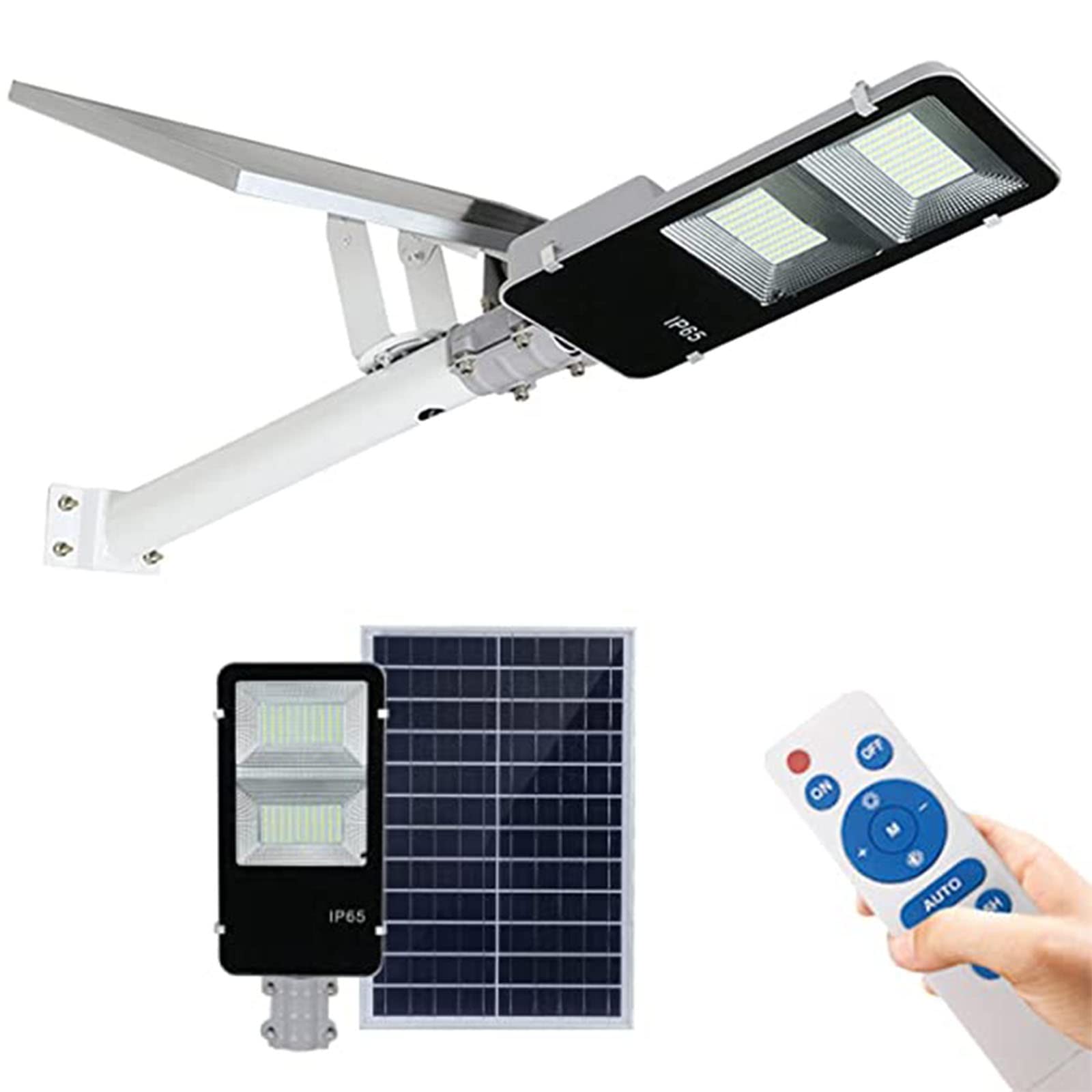 街灯 LED ソーラーライト 屋外 IP65防水 街路灯 ソーラー街灯防犯灯 ガーデンライト 配線工事不要 省エネ 電気代ゼロ 夜間自動点灯 明るさ調整可能、3種類の取り付け方 、大容量リチウム電池、庭園灯・駐車灯・工業ランプ・道路灯・歩道灯などが適用可能です (Size : 100W)