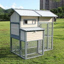 家庭鶏小屋、戸外木製鶏ケージ、巣箱付き、鶏4-6羽収容可能、取り外し可能なトレイ付き鶏ケージ、ガーデン裏庭、農場用(B)
