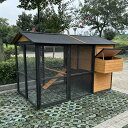 大型鶏小屋、木製鶏舎、換気ドア付き屋外ウサギ小屋、取り外し可能なトレイとスロープ付き鶏小屋