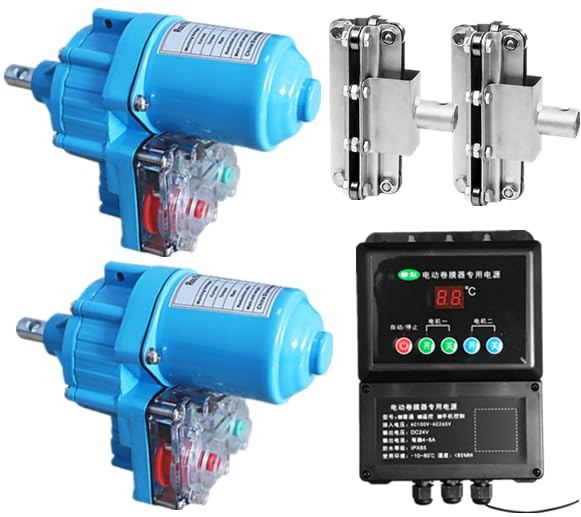 自動式フィルム巻上げ換気装置 5点セット 農業温室/ビニールハウス用 農業温室/ビニールハウス用 開閉幅0-4m 110V 100W 2.8rpm 最大巻上げるパイプの長さ130M