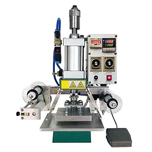 全自動ホットフォイルスタンピングマシン空気圧レザーエンボスブロンズマシン500W紙PVCカードプレスエンボススタンパー10X13CM加熱プレート付き