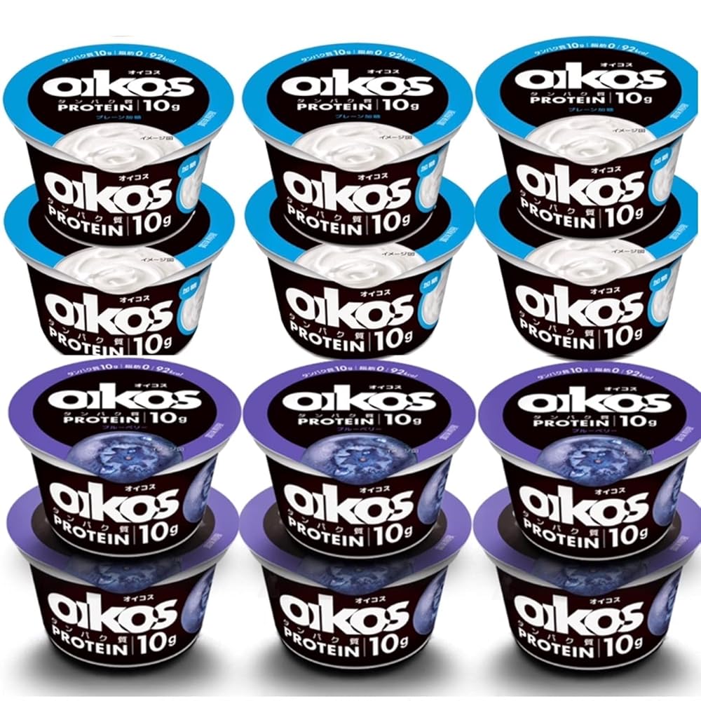 [12個] ダノン ヨーグルト オイコス 各6個セット 110g 12個入（ブルーベリー・プレーン加糖）