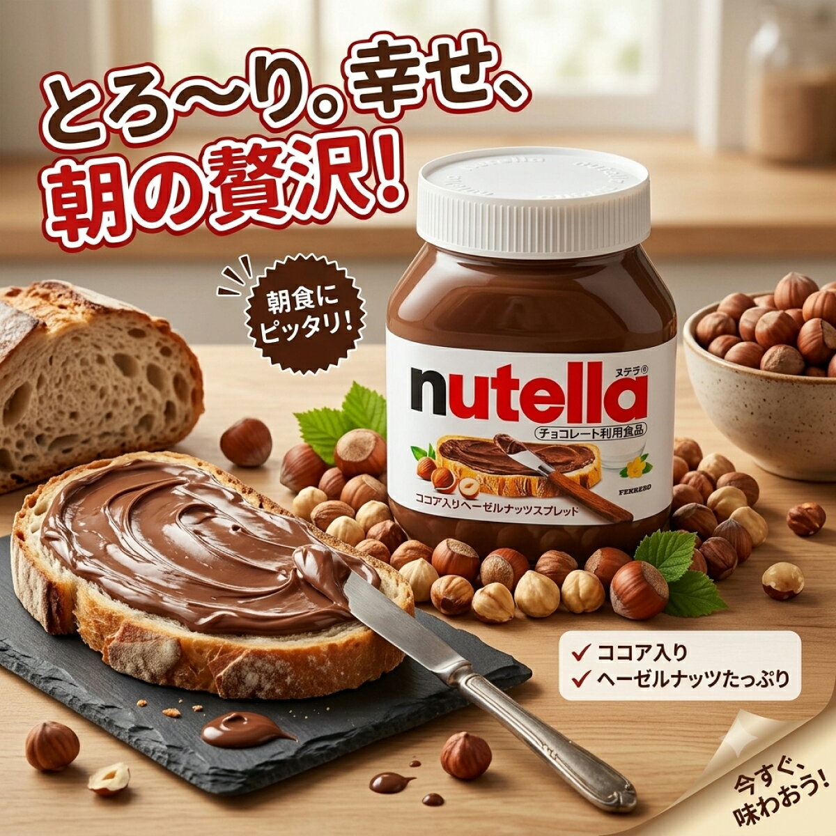 NUTELLA ヌテラ ヘーゼルナッツチョコレートスプレッド 1000g 送料無料