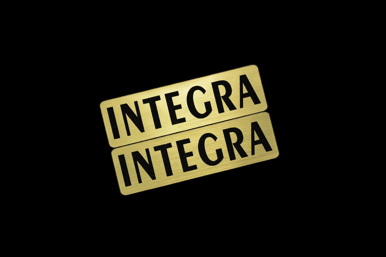 EE-909-1 INTEGRA 金黒 アクリル2層 ステッカー ホンダ インテグラ DC1 DC2 DC3 DC4 DC5 DB8 DB6 前期 後期 モデリスタ 2枚1セット