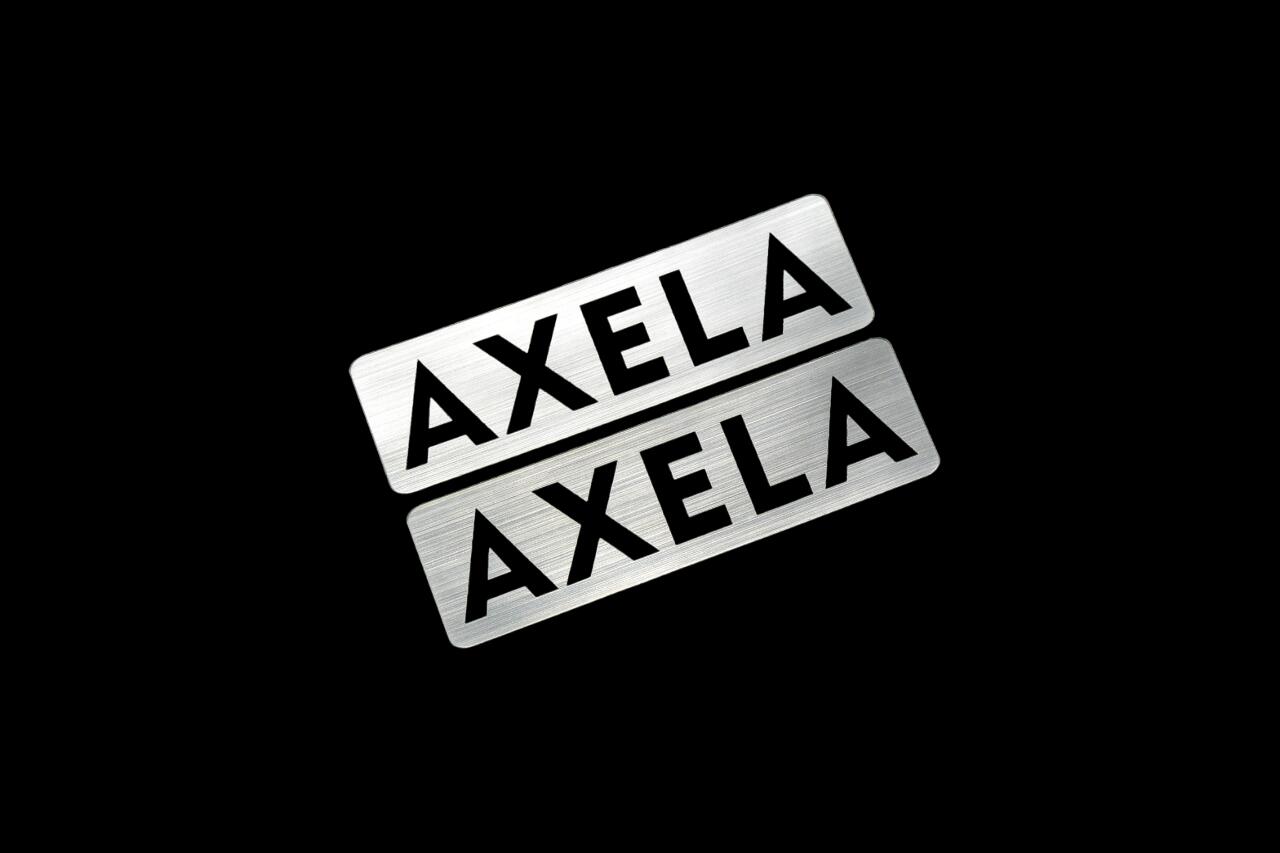 EEE-602-2 AXELA 銀黒 アクリル2層 ステッカー マツダ アクセラ スポーツ BM BK カスタム 前期 後期 2..