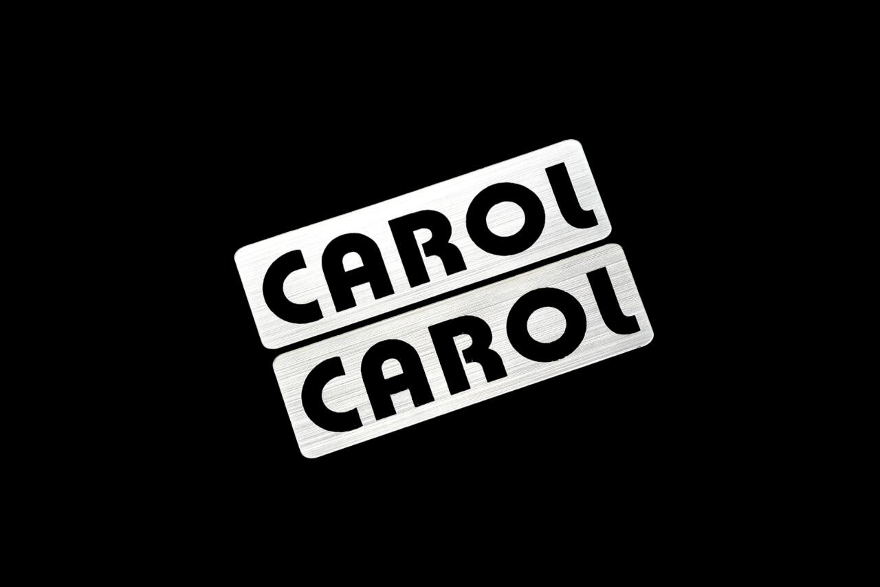 EEE-604-2 CAROL 銀黒 アクリル2層 ステッカー マツダ キャロル 360 600 カスタム 前期 後期 2枚1セット
