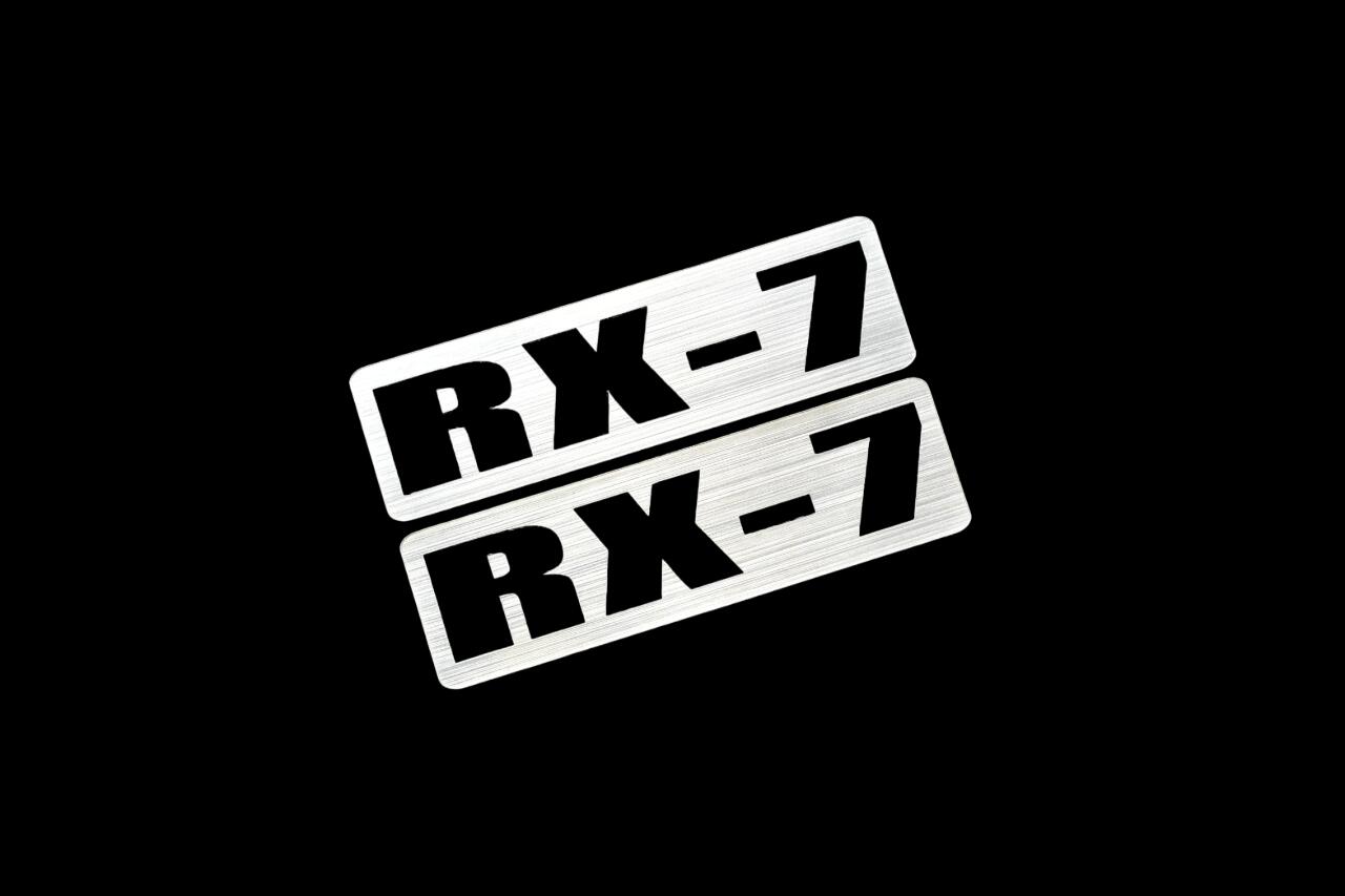 EEE-615-2 RX-7 銀黒 アクリル2層 ステッカー マツダ RX-7 X FC FD 3S カブリオレ カスタム 前期 後期 2枚1セット