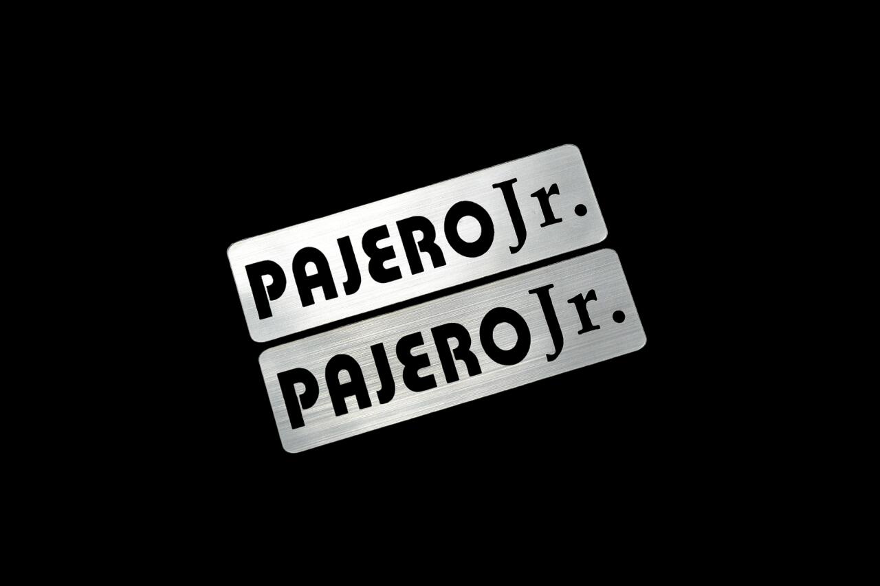 EEE-817-2 PAJEROJr 銀黒 アクリル2層 ステッカー 三菱 パジェロジュニア パジェロJr カスタム 前期 後期 2枚1セット