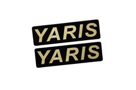 Rakuten - EE-529-3 YARIS 黒金 アクリル2層 ステッカー トヨタ ヤリス カスタム 前期 後期 モデリスタ 2枚1セット