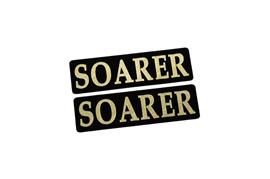 EE-538-3 SOARER 黒金 アクリル2層 ステッカー トヨタ ソアラ 10 20 30 40 カスタム 前期 後期 モデリスタ 2枚1セット