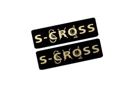 EEE-13-3 S-CROSS 黒金 アクリル2層 ステッカー スズキ Sクロス SX4 SX-4 YA11S YB22A YA22S カスタム 前期 後期 2枚1セット
