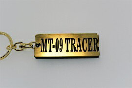 A-399-1 MT-09TRACER 新型 アクリル製 金黒 ゴールド2重リングオリジナルキーホルダー ヤマハ マフラー ハンドル 外装 ミラー カスタム パーツ 等のアクセサリー MT09トレーサー