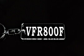 A-686 VFR800F アクリル製 クリア シルバー2重リングオリジナルキーホルダー ホンダ マフラー ハンドル 外装 ミラー カスタム パーツ 等のアクセサリー