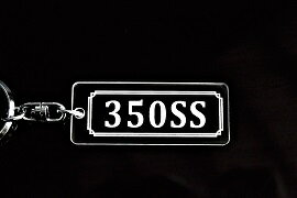 A-701 350SS 旧車 アクリル製 クリア シルバー2重リングオリジナルキーホルダー カワサキ マフラー ハンドル 外装 ミラー カスタム パーツ 等のアクセサリー