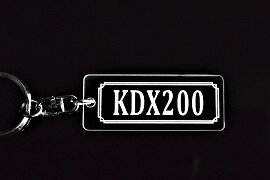 A-709 KDX200 アクリル製 クリア シルバー2重リングオリジナルキーホルダー カワサキ マフラー ハンドル 外装 ミラー カスタム パーツ 等のアクセサリー