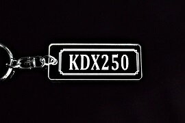 A-713 KDX250 アクリル製 クリア シルバー2重リングオリジナルキーホルダー
