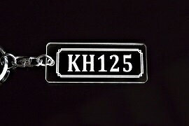 Rakuten - A-718 KH125 アクリル製 クリア シルバー2重リングオリジナルキーホルダー カワサキ マフラー ハンドル 外装 ミラー カスタム パーツ 等のアクセサリー