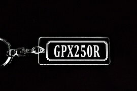 A-732 GPX250R アクリル製 クリア シルバー2重リングオリジナルキーホルダー カワサキ マフラー ハンドル 外装 ミラー カスタム パーツ 等のアクセサリー
